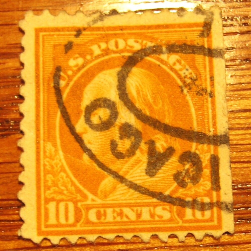 1912-14 PERFORATED 12 -  BENJAMIN FRANKLIN  10 CENT STAMP